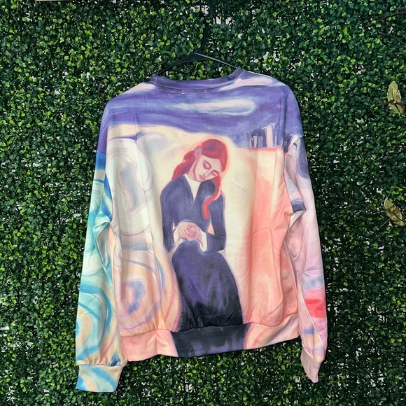 Cider Artistic Purple and Pink Sweater - Picture 3 of 3